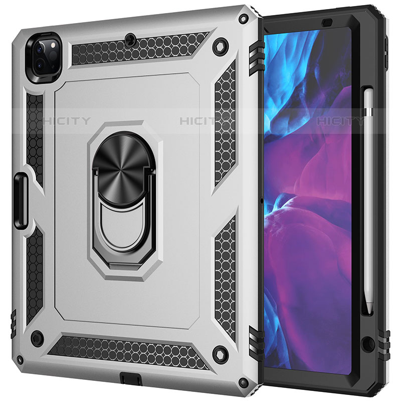 Custodia Silicone e Plastica Opaca Cover con Magnetico Anello Supporto MQ1 per Apple iPad Pro 12.9 (2020)