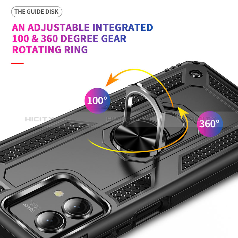 Custodia Silicone e Plastica Opaca Cover con Magnetico Anello Supporto MQ1 per Motorola Moto G Stylus (2023) 4G