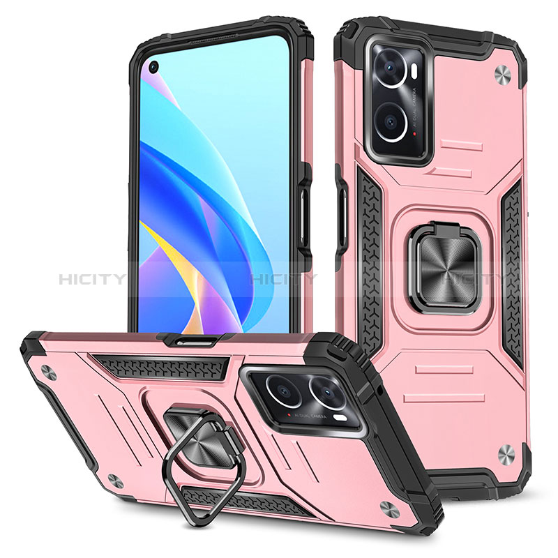 Custodia Silicone e Plastica Opaca Cover con Magnetico Anello Supporto MQ1 per Oppo A76