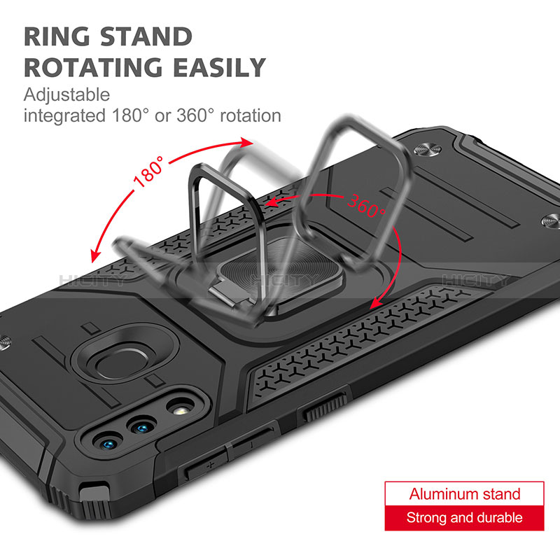 Custodia Silicone e Plastica Opaca Cover con Magnetico Anello Supporto MQ1 per Samsung Galaxy A30