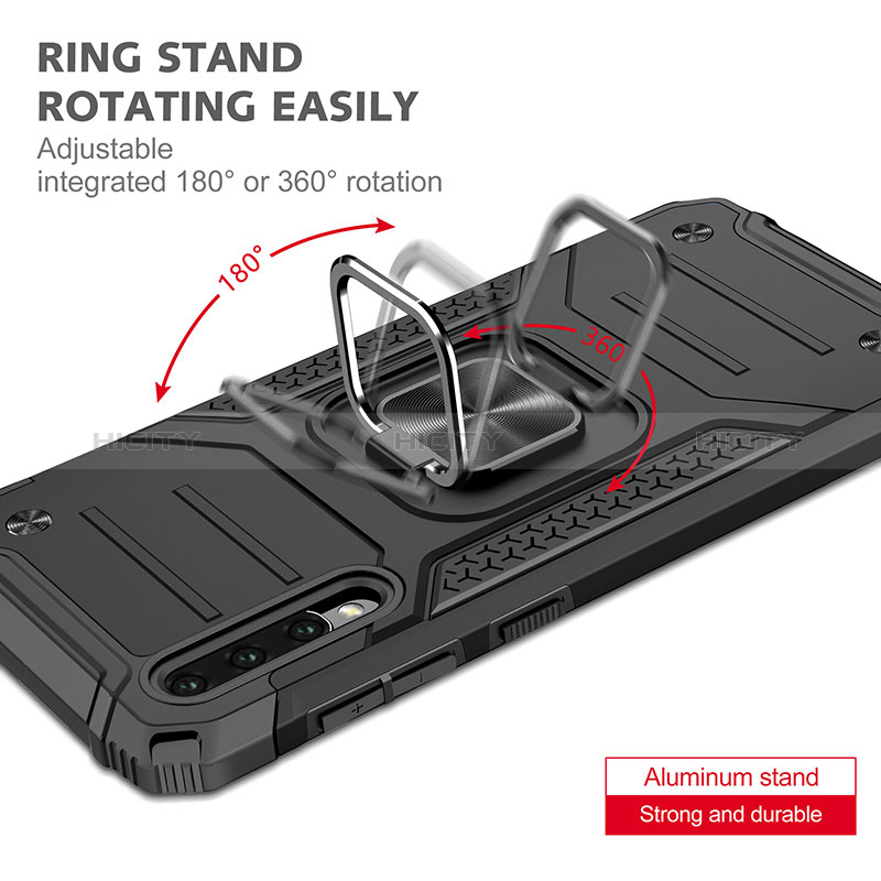 Custodia Silicone e Plastica Opaca Cover con Magnetico Anello Supporto MQ1 per Samsung Galaxy A30S