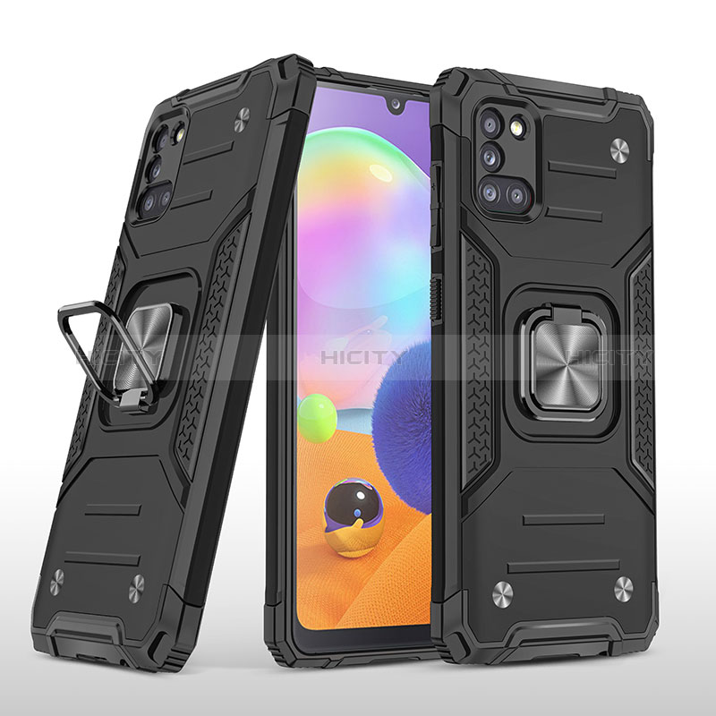 Custodia Silicone e Plastica Opaca Cover con Magnetico Anello Supporto MQ1 per Samsung Galaxy A31