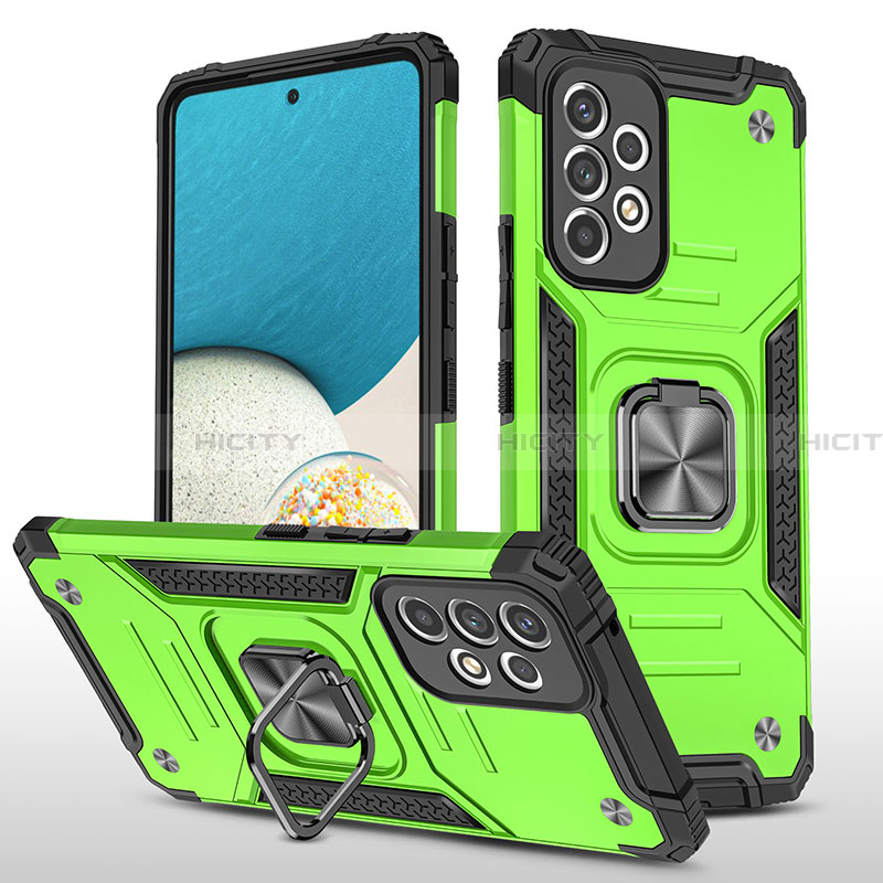 Custodia Silicone e Plastica Opaca Cover con Magnetico Anello Supporto MQ1 per Samsung Galaxy A33 5G Verde