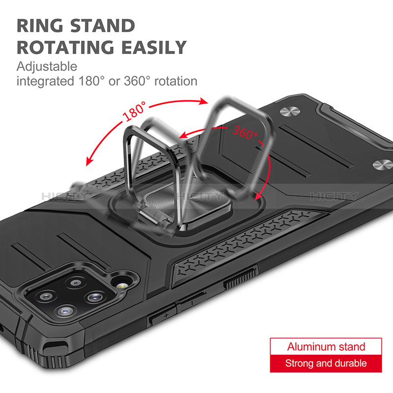 Custodia Silicone e Plastica Opaca Cover con Magnetico Anello Supporto MQ1 per Samsung Galaxy A42 5G