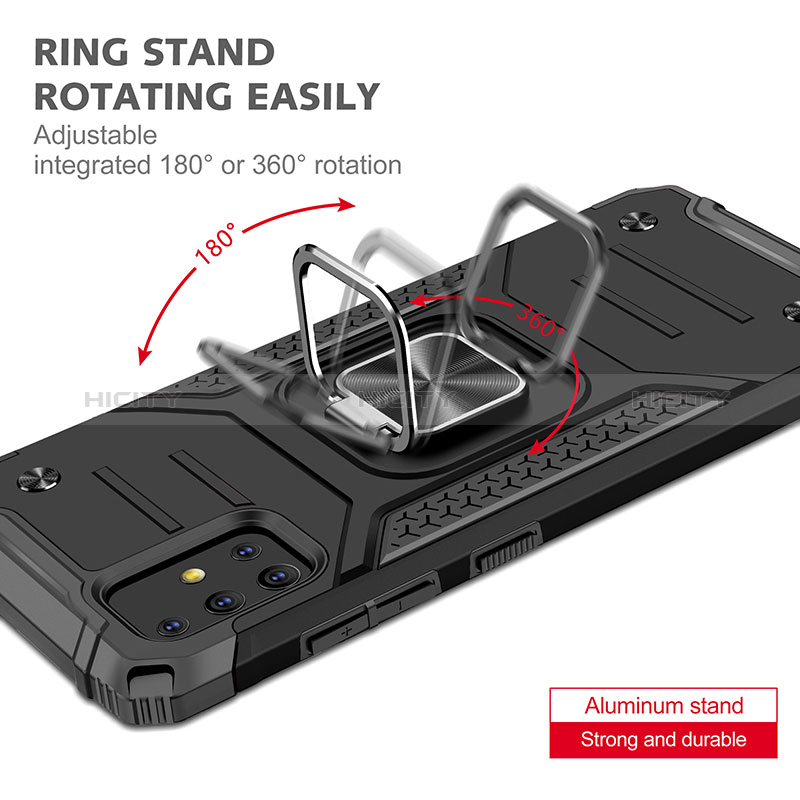 Custodia Silicone e Plastica Opaca Cover con Magnetico Anello Supporto MQ1 per Samsung Galaxy A51 4G