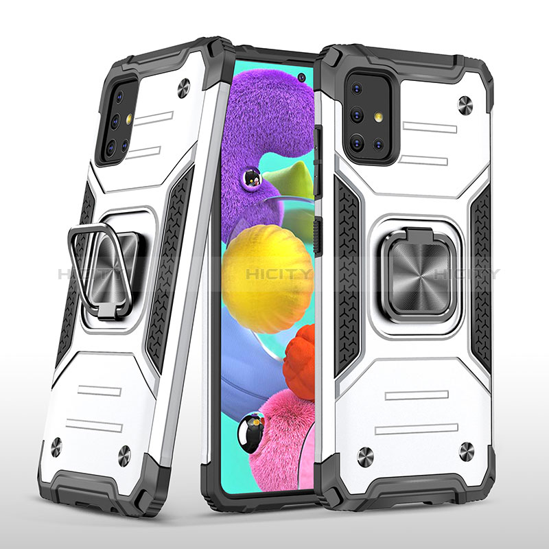 Custodia Silicone e Plastica Opaca Cover con Magnetico Anello Supporto MQ1 per Samsung Galaxy A51 4G