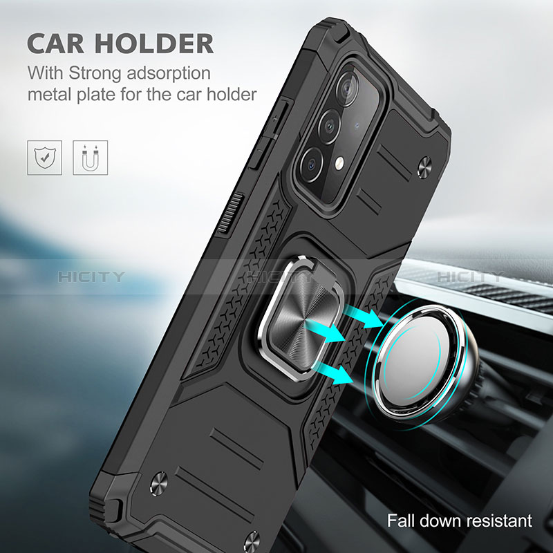 Custodia Silicone e Plastica Opaca Cover con Magnetico Anello Supporto MQ1 per Samsung Galaxy A52s 5G