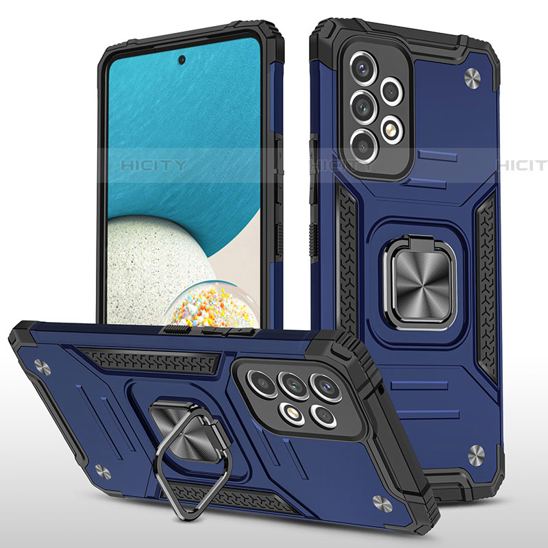 Custodia Silicone e Plastica Opaca Cover con Magnetico Anello Supporto MQ1 per Samsung Galaxy A53 5G