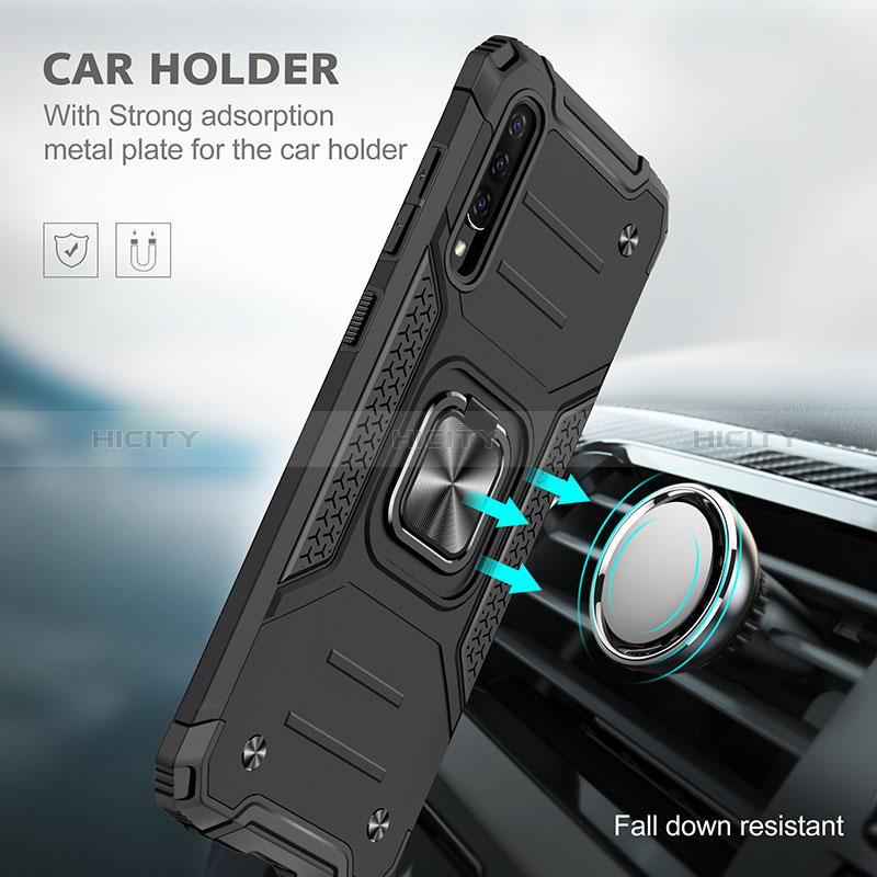 Custodia Silicone e Plastica Opaca Cover con Magnetico Anello Supporto MQ1 per Samsung Galaxy A70