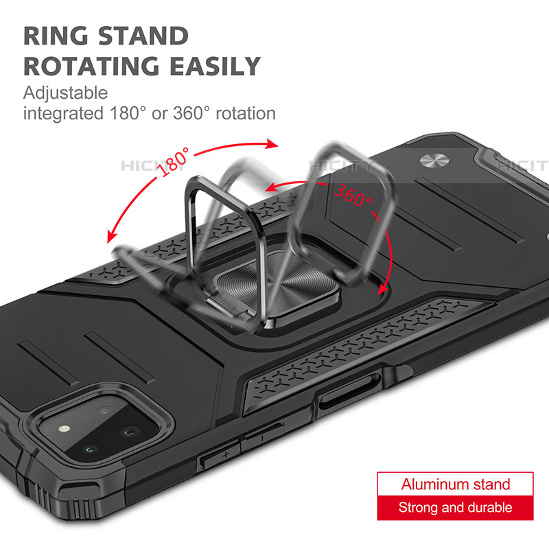 Custodia Silicone e Plastica Opaca Cover con Magnetico Anello Supporto MQ1 per Samsung Galaxy F42 5G