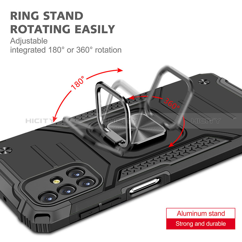 Custodia Silicone e Plastica Opaca Cover con Magnetico Anello Supporto MQ1 per Samsung Galaxy M31s