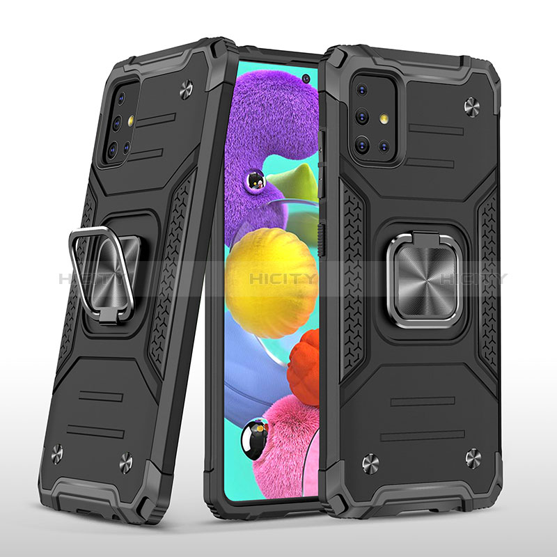 Custodia Silicone e Plastica Opaca Cover con Magnetico Anello Supporto MQ1 per Samsung Galaxy M40S