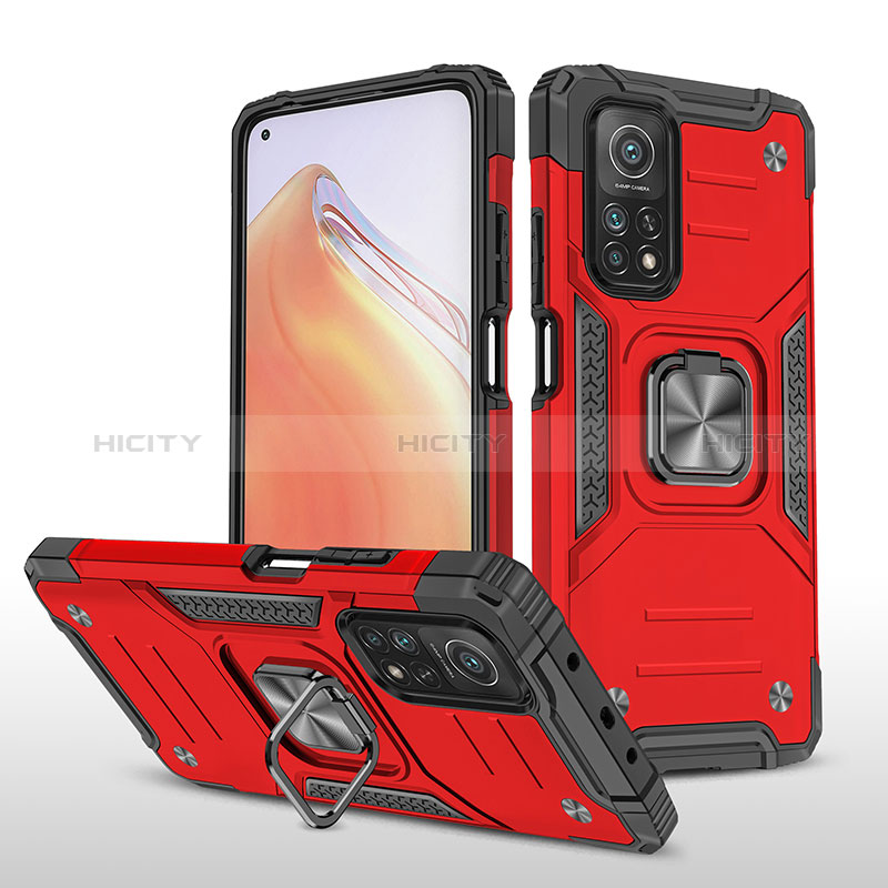 Custodia Silicone e Plastica Opaca Cover con Magnetico Anello Supporto MQ1 per Xiaomi Mi 10T 5G