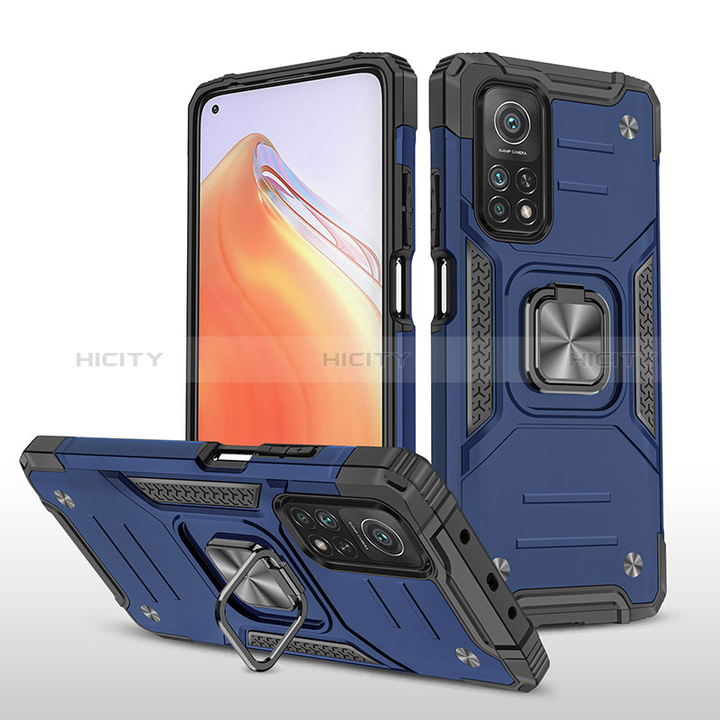 Custodia Silicone e Plastica Opaca Cover con Magnetico Anello Supporto MQ1 per Xiaomi Mi 10T Pro 5G