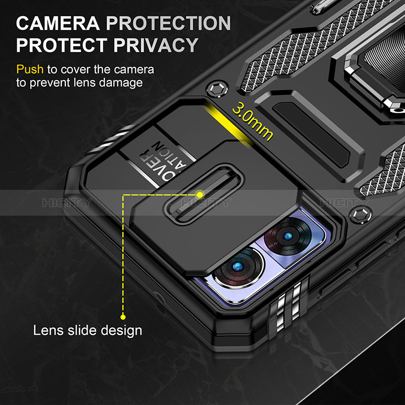 Custodia Silicone e Plastica Opaca Cover con Magnetico Anello Supporto MQ2 per Motorola Moto Edge 30 Lite 5G