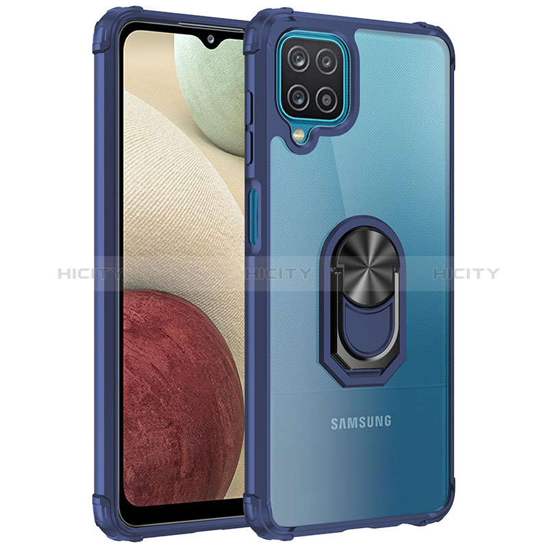 Custodia Silicone e Plastica Opaca Cover con Magnetico Anello Supporto MQ2 per Samsung Galaxy A12