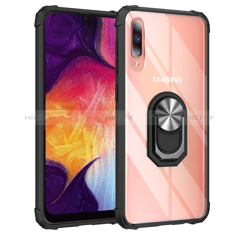 Custodia Silicone e Plastica Opaca Cover con Magnetico Anello Supporto MQ2 per Samsung Galaxy A30S