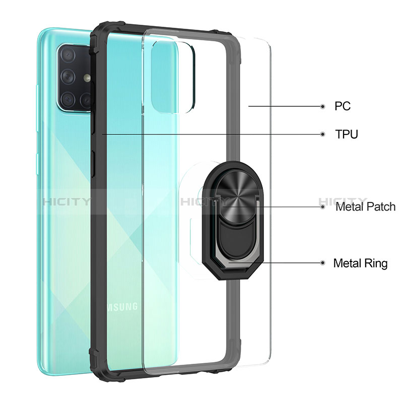 Custodia Silicone e Plastica Opaca Cover con Magnetico Anello Supporto MQ2 per Samsung Galaxy A51 5G