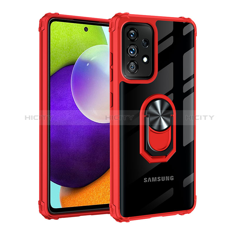 Custodia Silicone e Plastica Opaca Cover con Magnetico Anello Supporto MQ2 per Samsung Galaxy A52s 5G