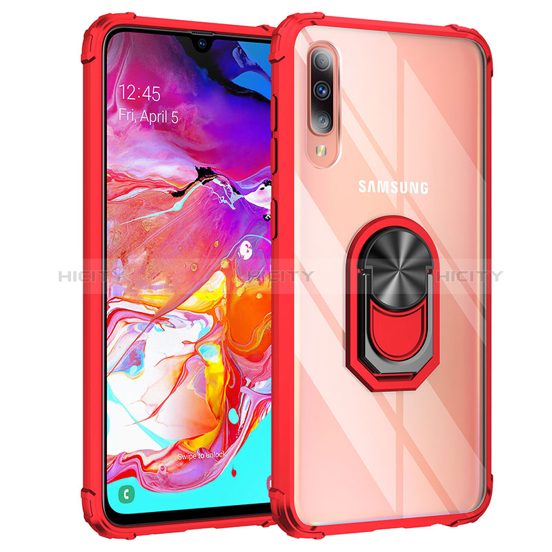 Custodia Silicone e Plastica Opaca Cover con Magnetico Anello Supporto MQ2 per Samsung Galaxy A70