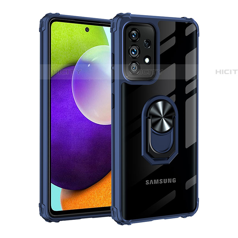 Custodia Silicone e Plastica Opaca Cover con Magnetico Anello Supporto MQ2 per Samsung Galaxy A72 5G
