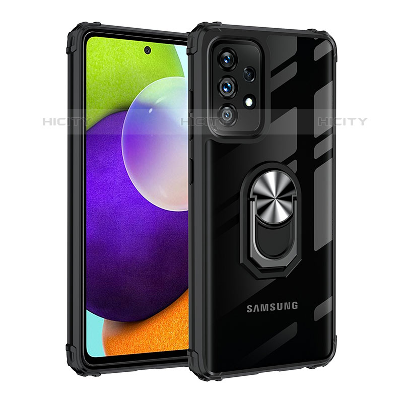 Custodia Silicone e Plastica Opaca Cover con Magnetico Anello Supporto MQ2 per Samsung Galaxy M32 5G