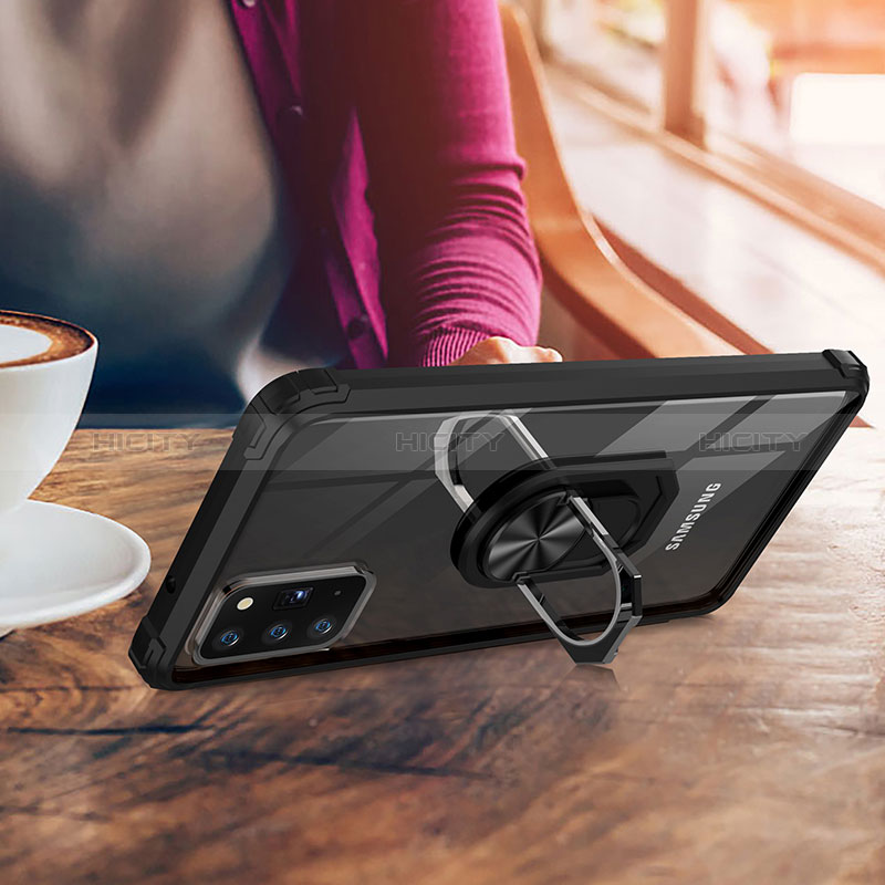 Custodia Silicone e Plastica Opaca Cover con Magnetico Anello Supporto MQ2 per Samsung Galaxy Note 20 5G