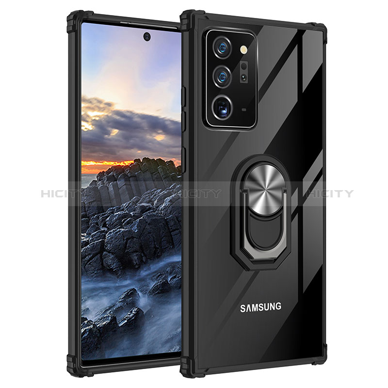 Custodia Silicone e Plastica Opaca Cover con Magnetico Anello Supporto MQ2 per Samsung Galaxy Note 20 Ultra 5G