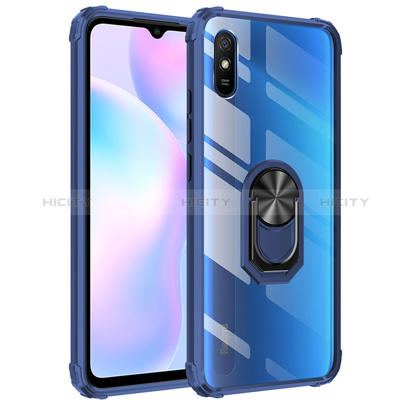 Custodia Silicone e Plastica Opaca Cover con Magnetico Anello Supporto MQ2 per Xiaomi Redmi 9A