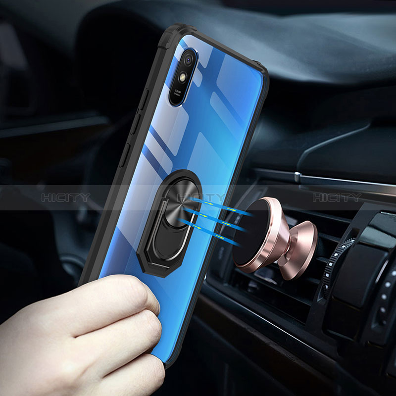 Custodia Silicone e Plastica Opaca Cover con Magnetico Anello Supporto MQ2 per Xiaomi Redmi 9AT