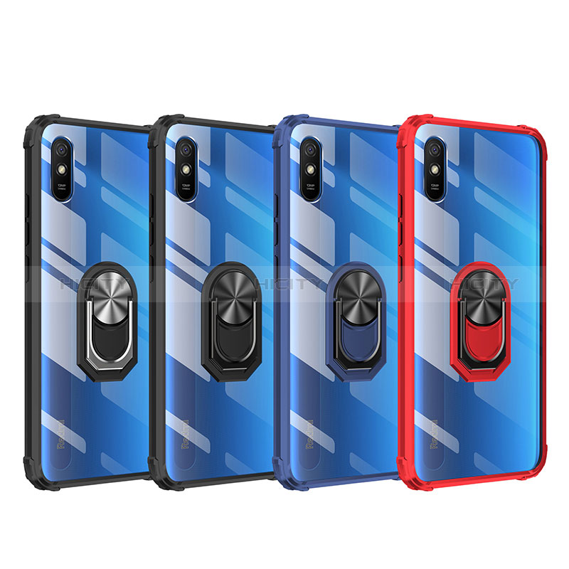 Custodia Silicone e Plastica Opaca Cover con Magnetico Anello Supporto MQ2 per Xiaomi Redmi 9AT