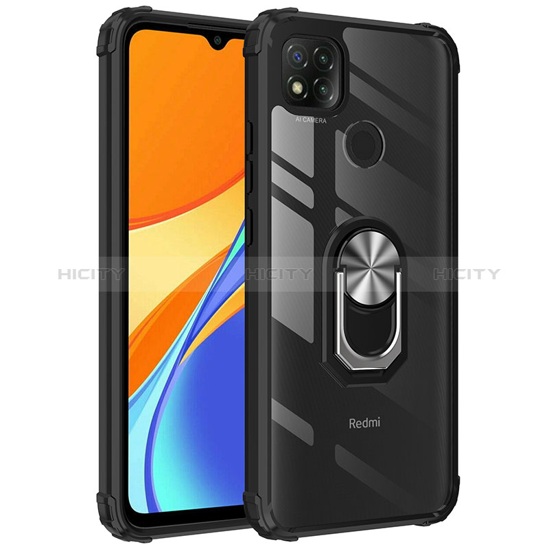 Custodia Silicone e Plastica Opaca Cover con Magnetico Anello Supporto MQ2 per Xiaomi Redmi 9C