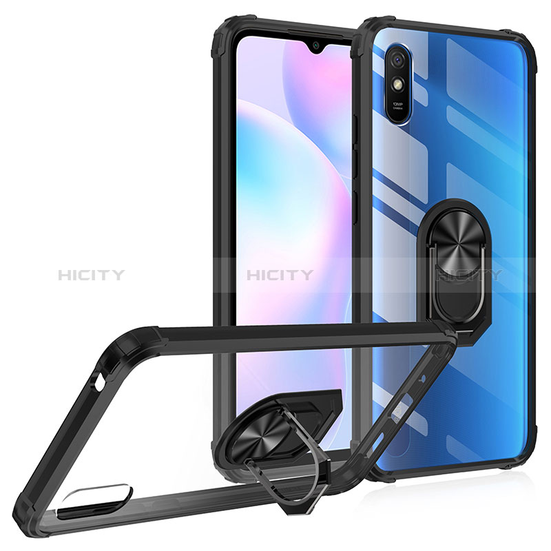 Custodia Silicone e Plastica Opaca Cover con Magnetico Anello Supporto MQ2 per Xiaomi Redmi 9i