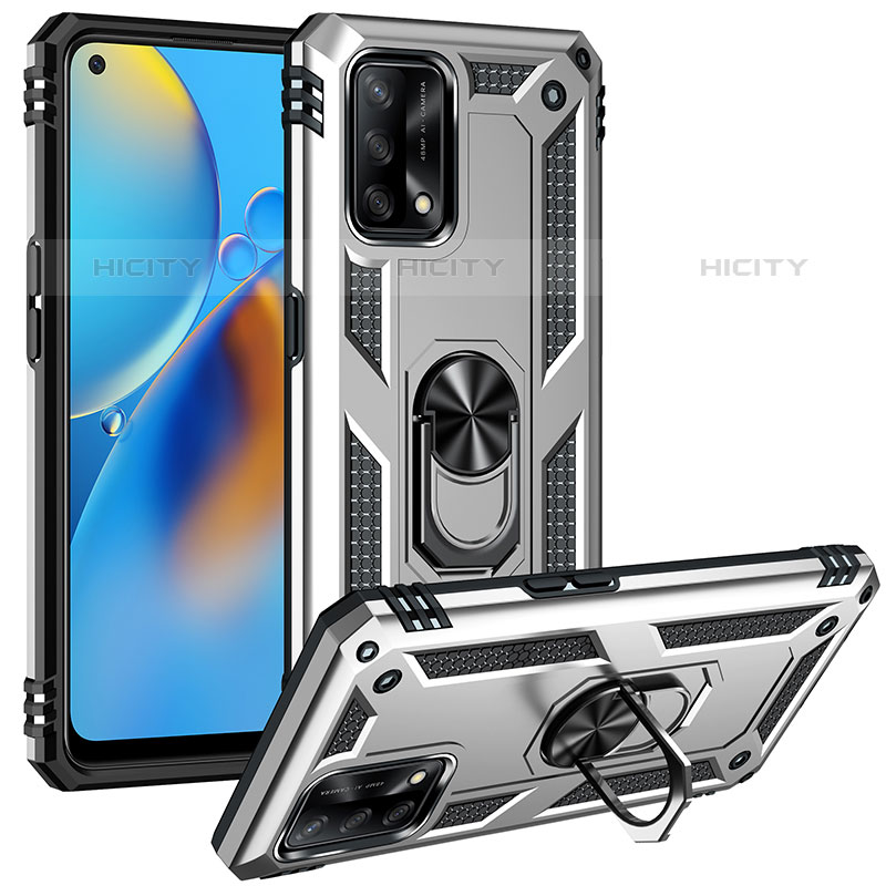 Custodia Silicone e Plastica Opaca Cover con Magnetico Anello Supporto MQ3 per Oppo Reno6 Lite