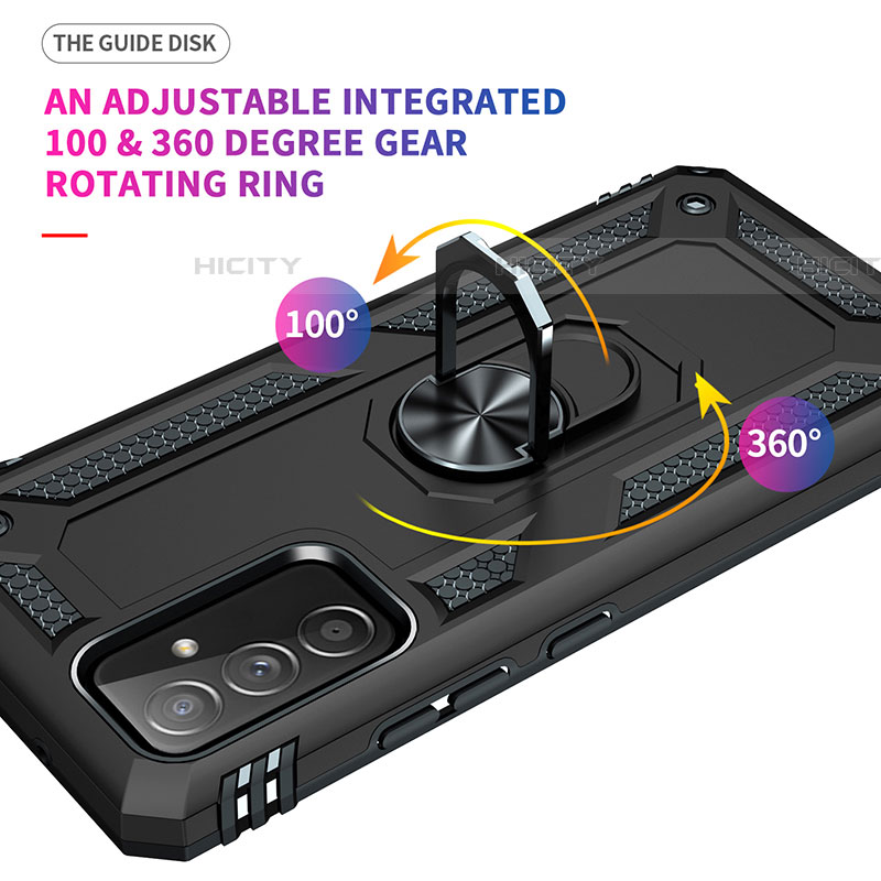 Custodia Silicone e Plastica Opaca Cover con Magnetico Anello Supporto MQ3 per Samsung Galaxy A05s