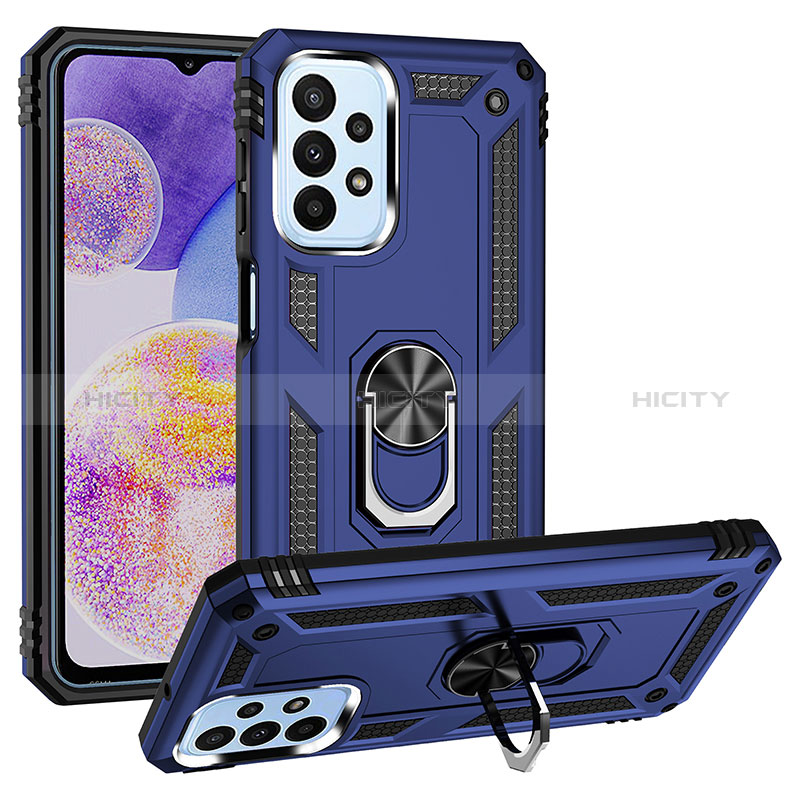 Custodia Silicone e Plastica Opaca Cover con Magnetico Anello Supporto MQ3 per Samsung Galaxy A23 5G