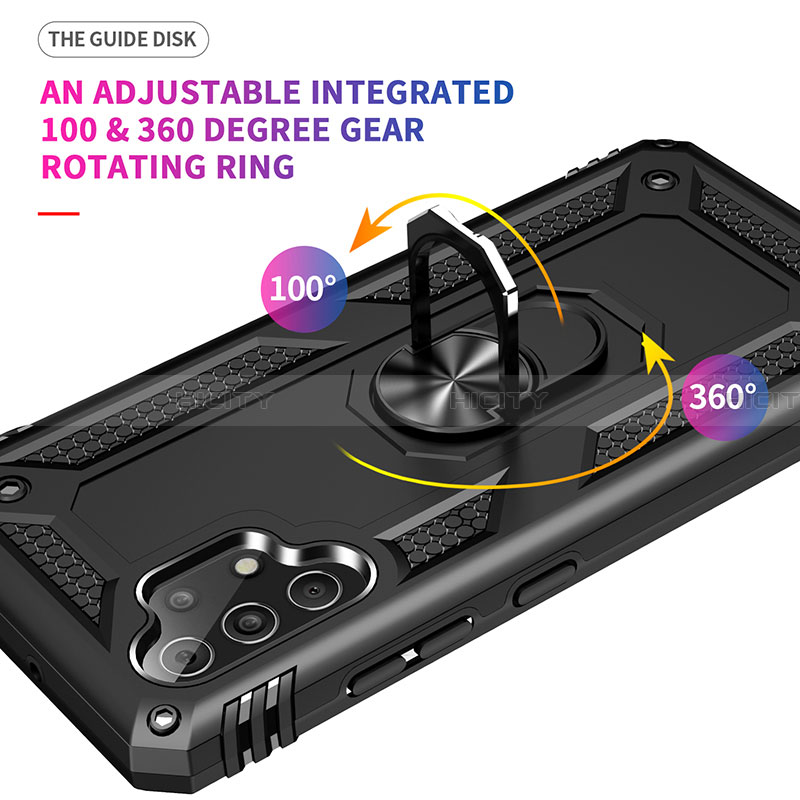 Custodia Silicone e Plastica Opaca Cover con Magnetico Anello Supporto MQ3 per Samsung Galaxy A32 5G
