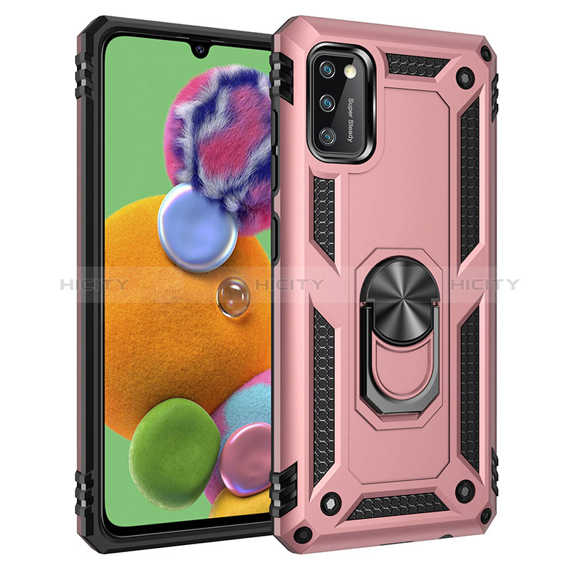 Custodia Silicone e Plastica Opaca Cover con Magnetico Anello Supporto MQ3 per Samsung Galaxy A41