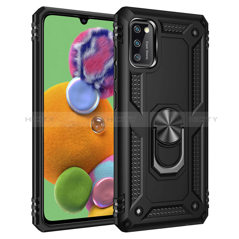 Custodia Silicone e Plastica Opaca Cover con Magnetico Anello Supporto MQ3 per Samsung Galaxy A41