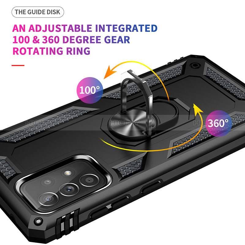Custodia Silicone e Plastica Opaca Cover con Magnetico Anello Supporto MQ3 per Samsung Galaxy A52s 5G