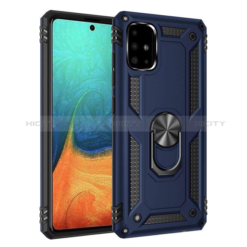 Custodia Silicone e Plastica Opaca Cover con Magnetico Anello Supporto MQ3 per Samsung Galaxy A71 5G