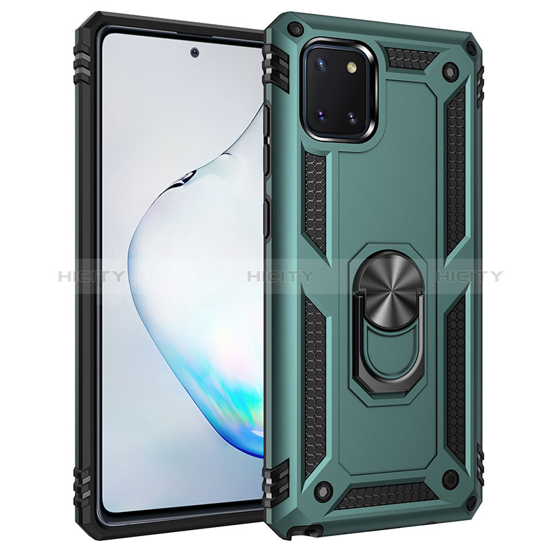 Custodia Silicone e Plastica Opaca Cover con Magnetico Anello Supporto MQ3 per Samsung Galaxy A81