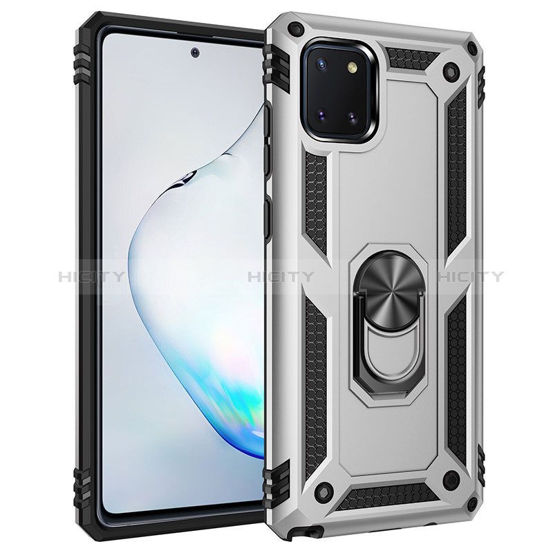 Custodia Silicone e Plastica Opaca Cover con Magnetico Anello Supporto MQ3 per Samsung Galaxy A81