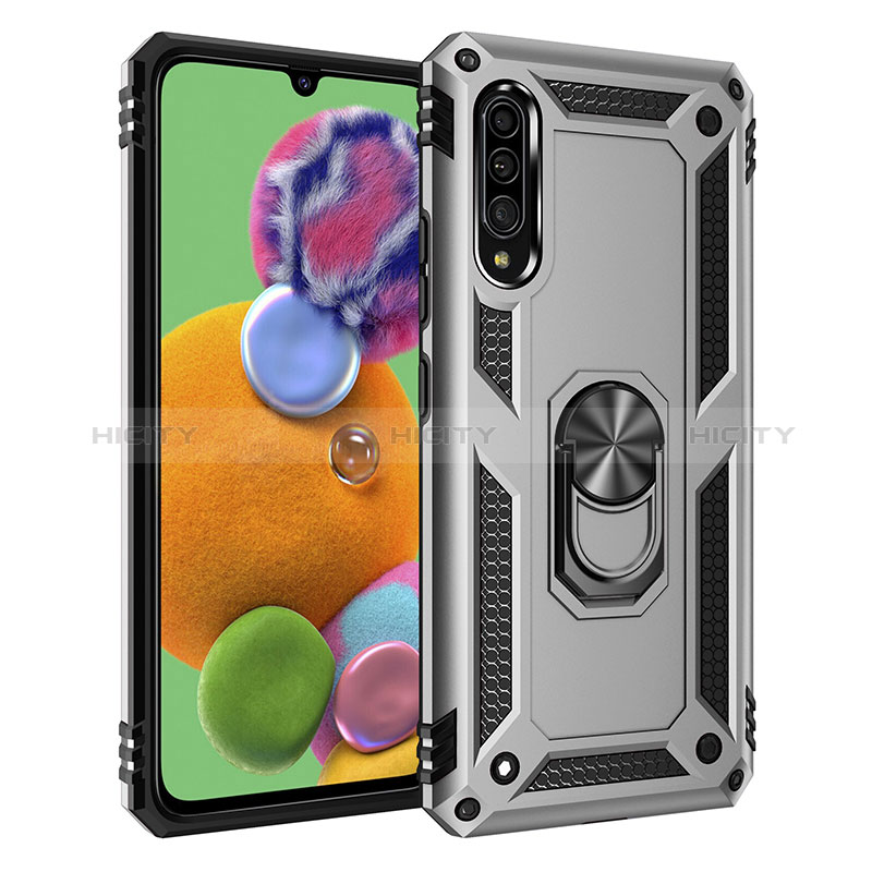 Custodia Silicone e Plastica Opaca Cover con Magnetico Anello Supporto MQ3 per Samsung Galaxy A90 5G