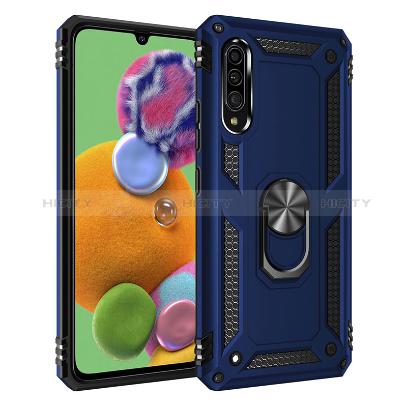 Custodia Silicone e Plastica Opaca Cover con Magnetico Anello Supporto MQ3 per Samsung Galaxy A90 5G