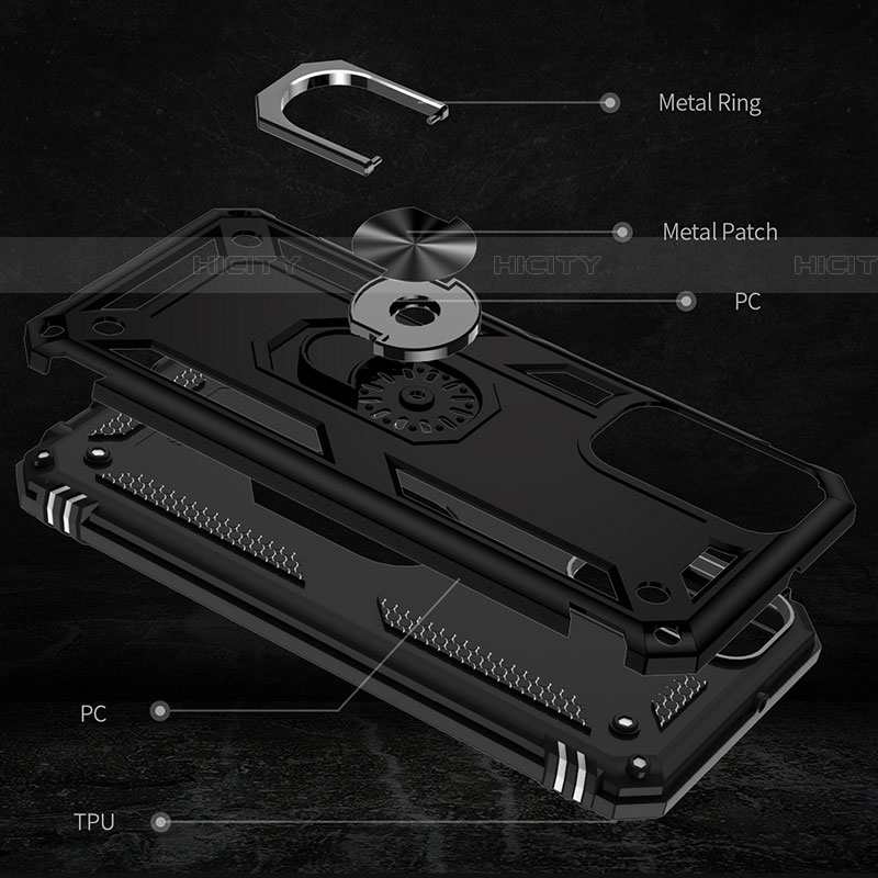Custodia Silicone e Plastica Opaca Cover con Magnetico Anello Supporto MQ3 per Samsung Galaxy F23 5G