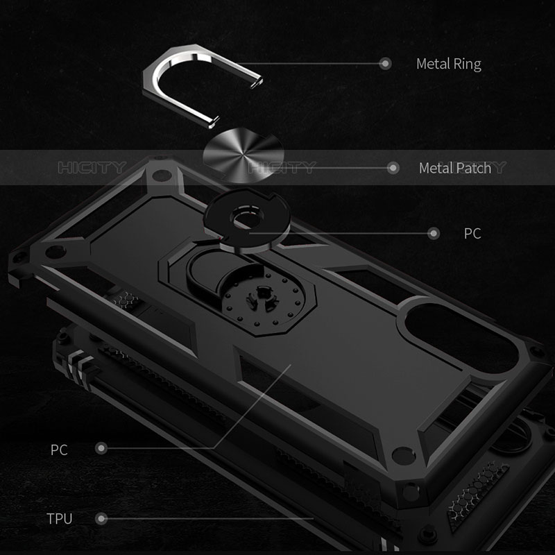 Custodia Silicone e Plastica Opaca Cover con Magnetico Anello Supporto MQ3 per Samsung Galaxy M02