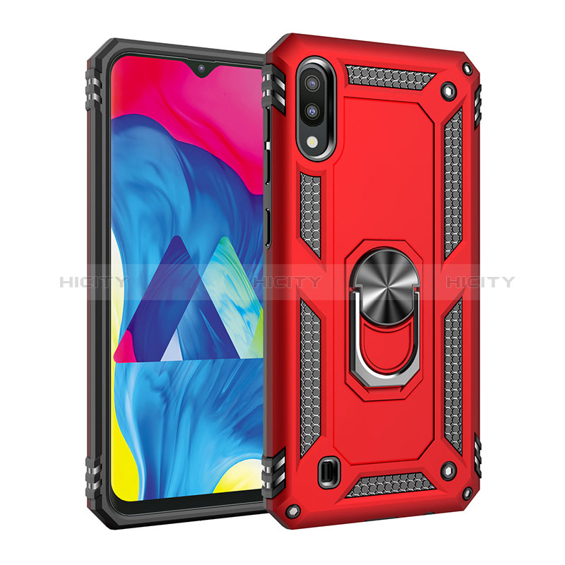 Custodia Silicone e Plastica Opaca Cover con Magnetico Anello Supporto MQ3 per Samsung Galaxy M10