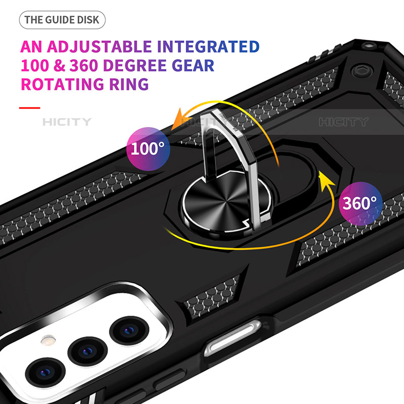 Custodia Silicone e Plastica Opaca Cover con Magnetico Anello Supporto MQ3 per Samsung Galaxy M23 5G