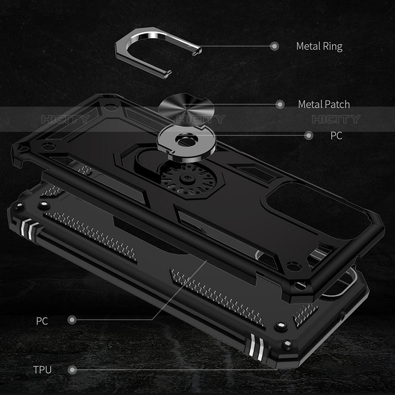 Custodia Silicone e Plastica Opaca Cover con Magnetico Anello Supporto MQ3 per Samsung Galaxy M23 5G